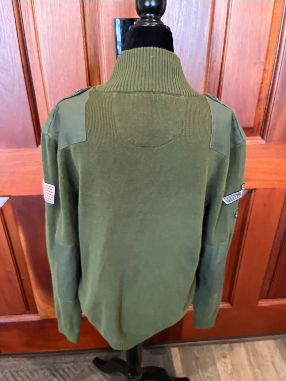 Red Canoe Boeing Flight Cardigan Full Zip Sweater - Army Olive Green Men’s Sz M